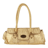 Authentic Roberto Cavalli Gold Baguette Bag