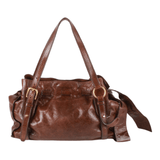 Authentic MIU MIU brown  leather shoulder tote bag