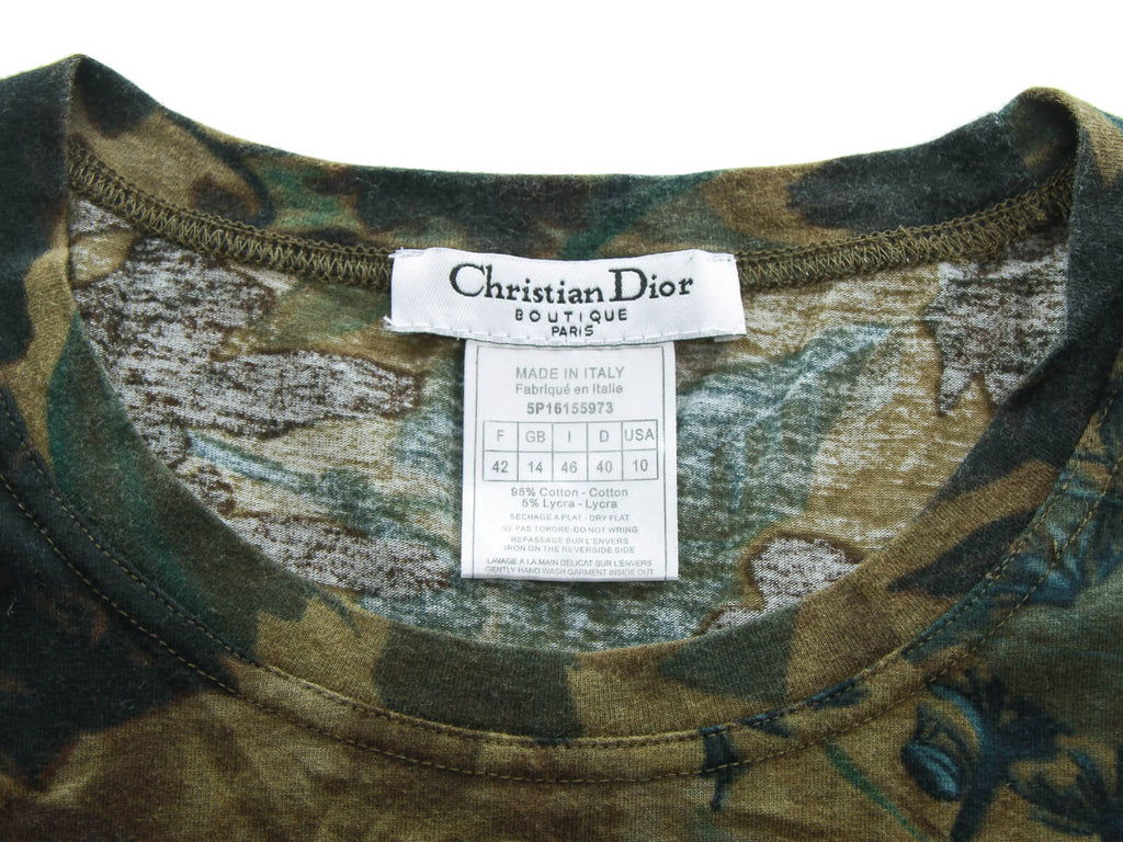 Authentic vintage Christian Dior camo embroidered T shirt