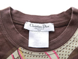 Authentic Christian Dior brown colorful printed taxi T shirt