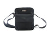 Authentic Salvatore Ferragamo black leather nylon crossbody bag