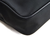 Authentic Salvatore Ferragamo black leather nylon crossbody bag