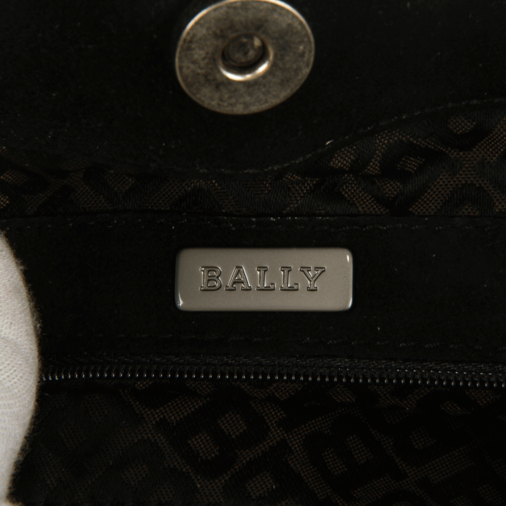 Authentic Bally black suede leather shoulder bag