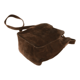 Authentic Prada brown suede crossbody bucket style bag