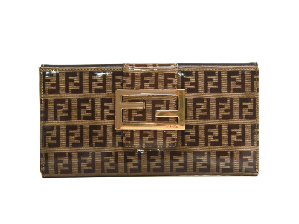 Authentic Fendi Zucca Vinyl long wallet