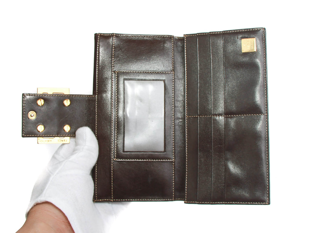 Authentic Fendi Zucca Vinyl long wallet