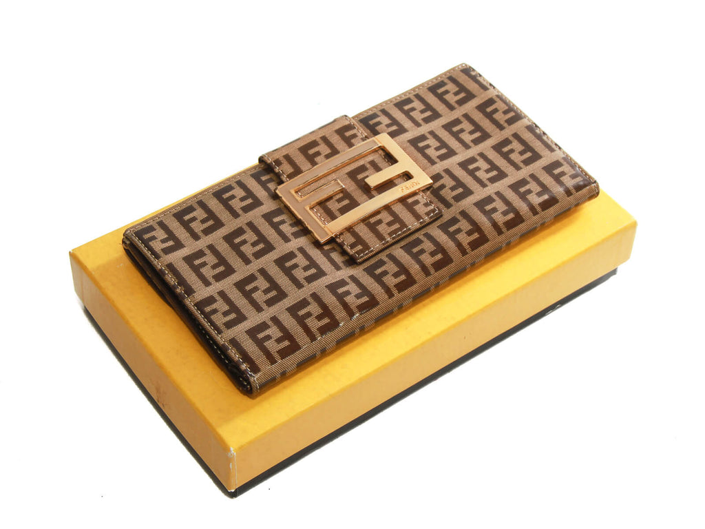 Authentic Fendi Zucca Vinyl long wallet