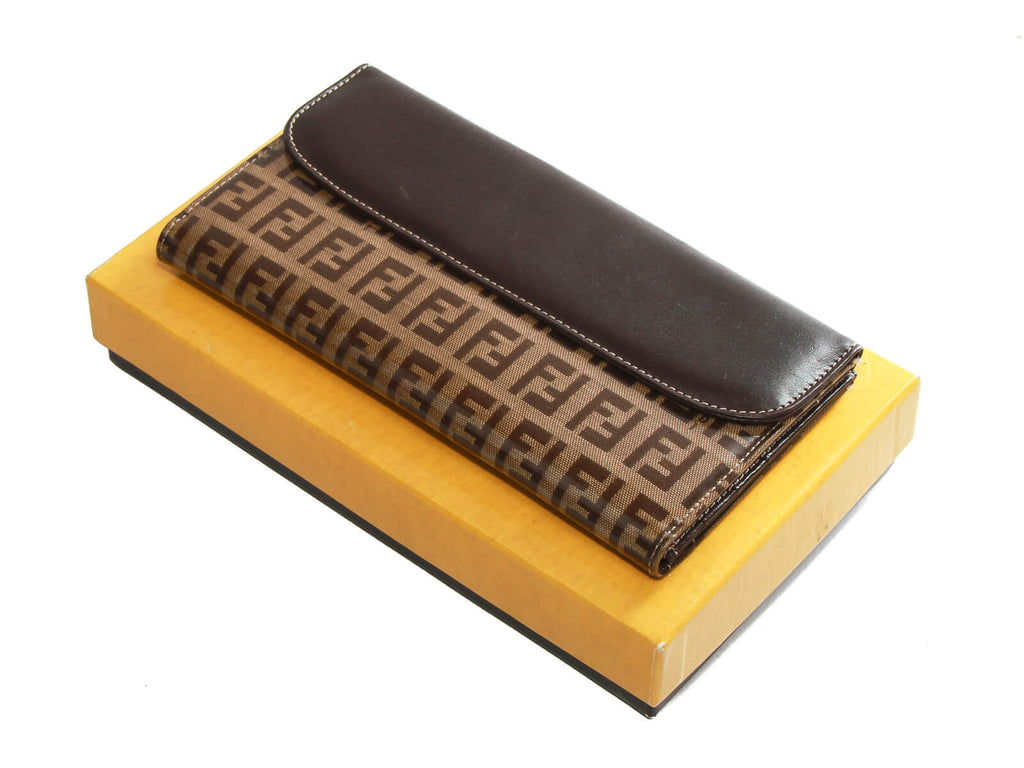 Authentic Fendi Zucca Vinyl long wallet