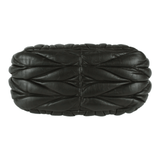 Authentic MIU MIU Top Handle Matelasse Coffer Black Leather Shoulder Bag