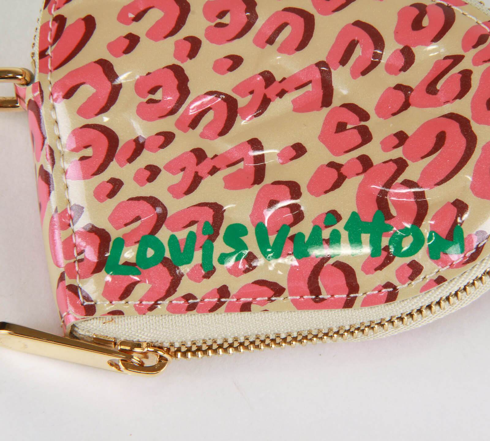 Louis Vuitton x Stephen Sprouse Pink Leopard Patent Heart Coin