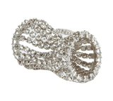 Gucci Silver & Crystals Interlocking GG Ring Size L 17.5