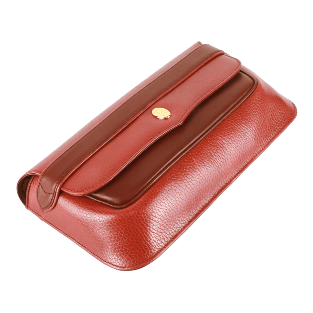 Authentic Must De Cartier Bordeaux leather clutch purse