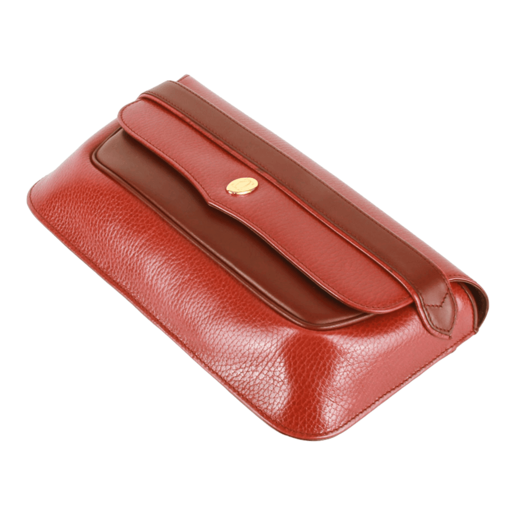 Authentic Must De Cartier Bordeaux leather clutch purse