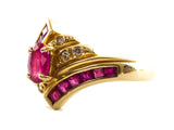 Authentic Ruby/Diamond 18k gold ring Camellia Miki Corporation Japan