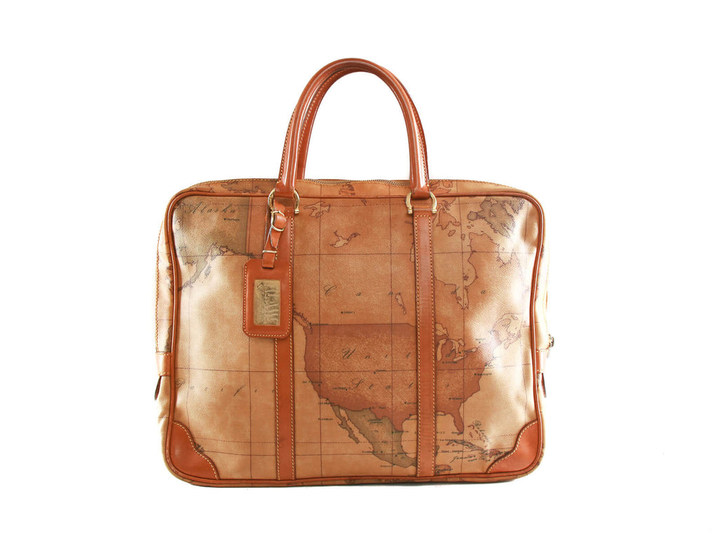 Authentic Alviero Martini Prima Classe world map soft briefcase