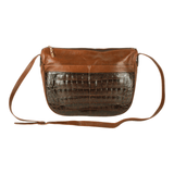 Authentic Salvatore Ferragamo Brown leather crossbody bag
