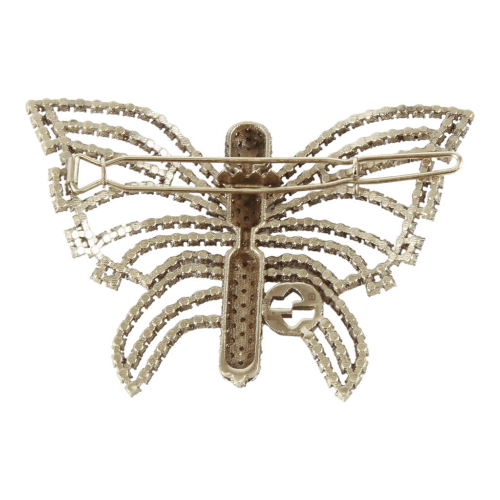 Authentic Gucci Butterfly Crystal-embellished Hair Clip