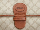 Authentic Bally brown leather and monogram canvas file case