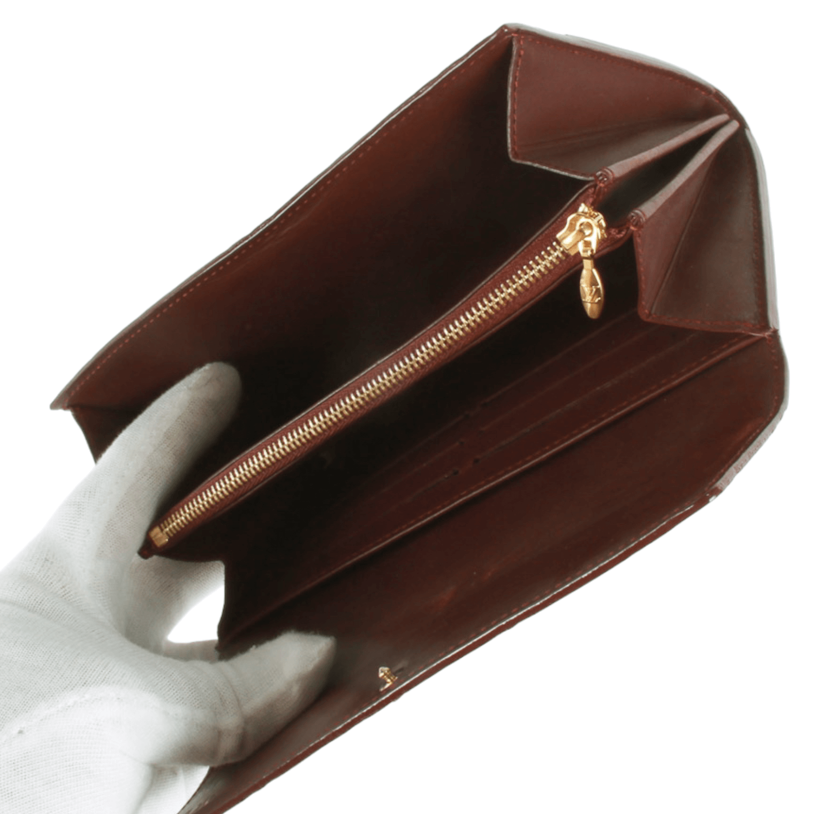 Louis Vuitton Burgundy Monogram Vernis Long Zip Wallet – Jadore