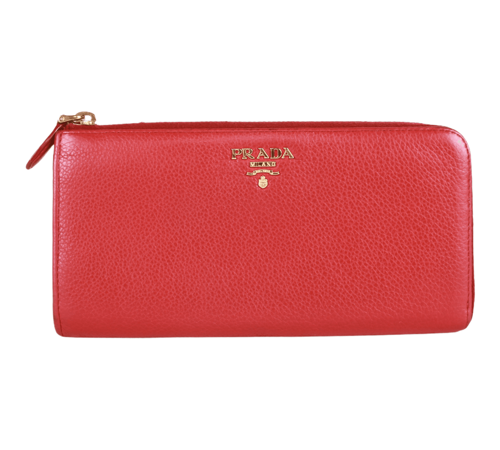Prada Small Saffiano leather wallet for Women - Orange in UAE | Level Shoes