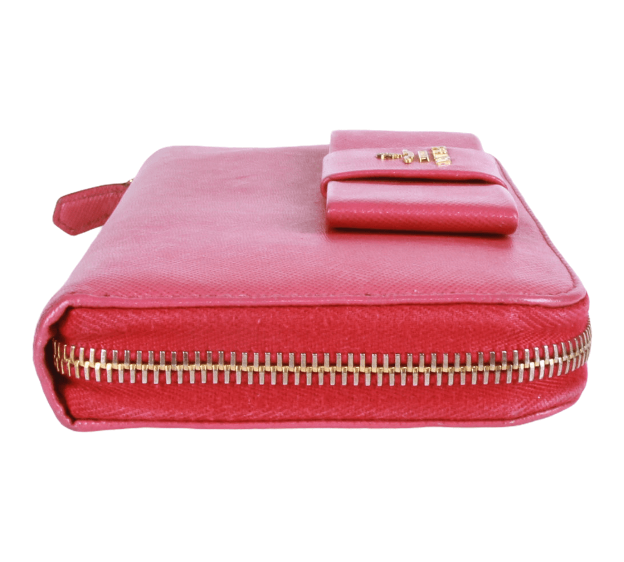 Pink Prada Fiocco Bow Saffiano Lux Long Wallet