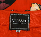 Authentic Versace Jean Couture vintage colorful clown print denim jacket red
