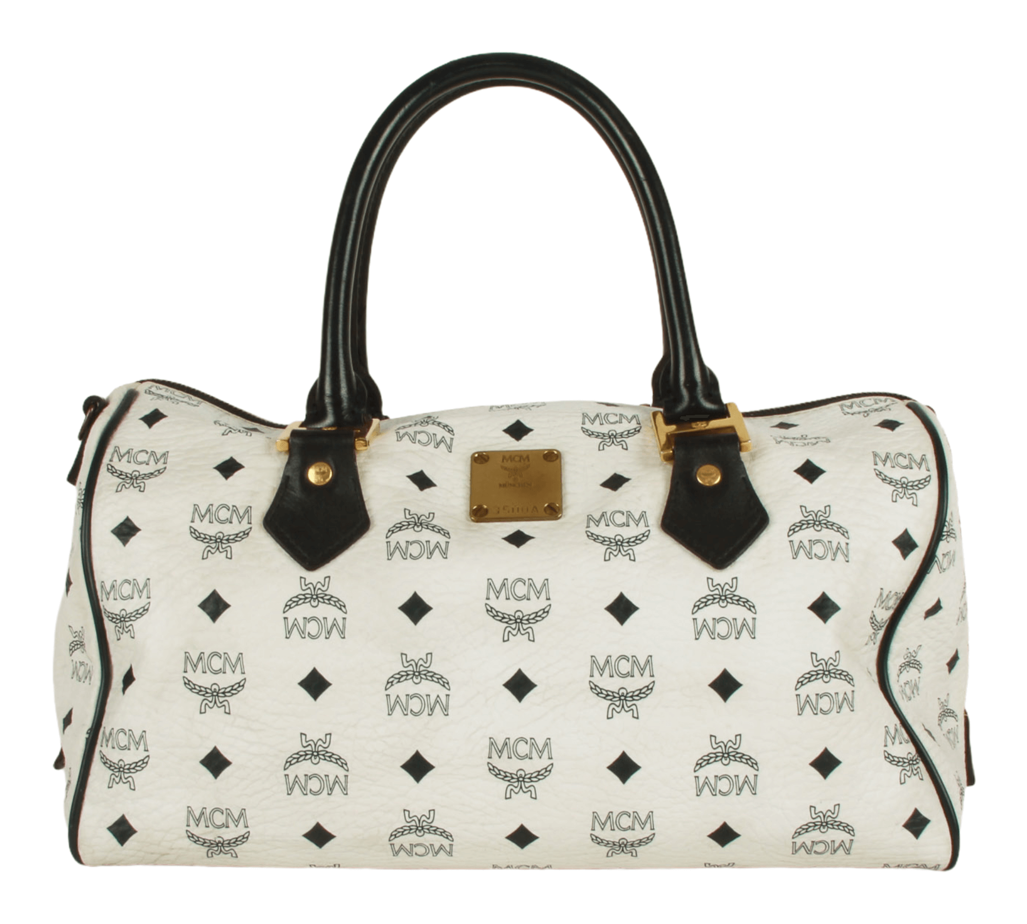 Boston leather handbag MCM White in Leather - 32592612