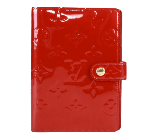 Authentic Louis Vuitton Vernis wine red Agenda PM notebook