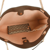 Authentic Gucci GG Supreme Monogram Large Rajah Chain Tote Beige