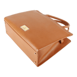 Vintage Moschino brown leather tote handbag
