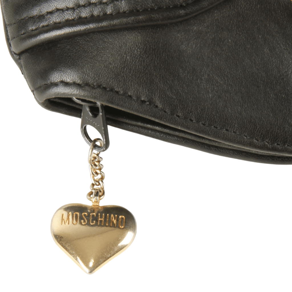 Vintage Moschino heart shape quilted calfskin Gold chain strap purse