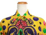 Gianni Versace couture vintage polka dot and barocco silk shirt