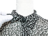 Authentic Gianni Versace Couture White and Black Dalmatian Print Silk Shirt