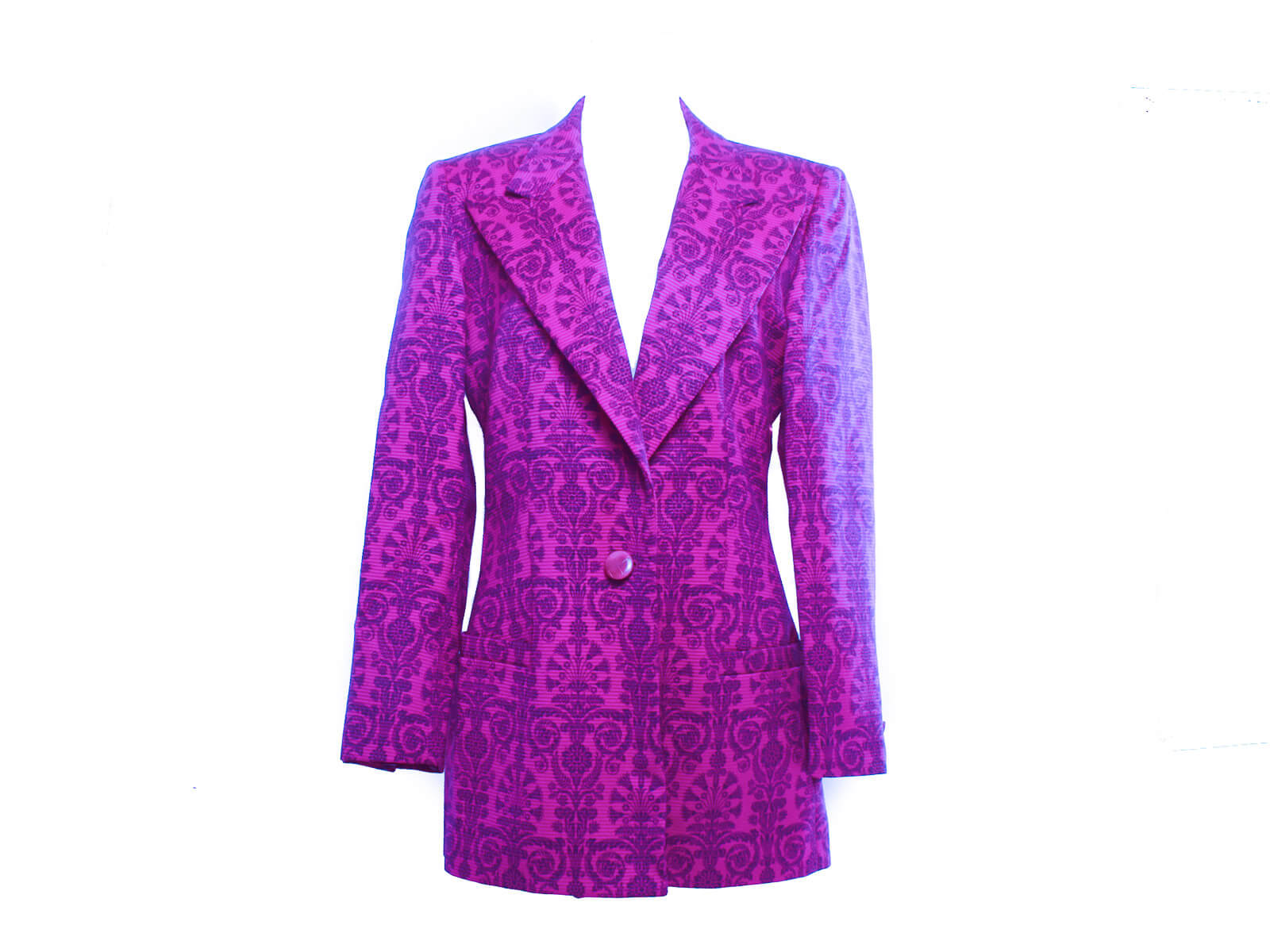 Authentic Istante Italy Purple Jaquard wool jacket Versace
