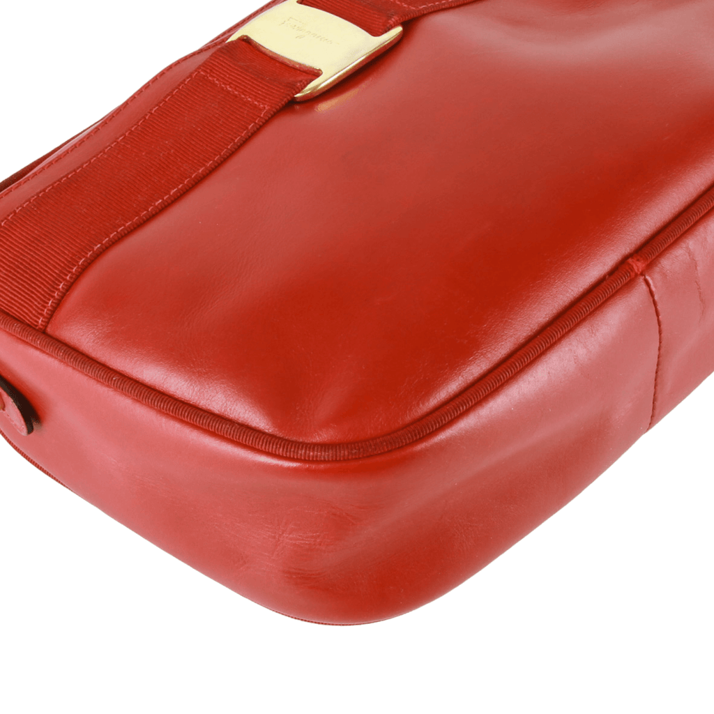 Authentic Salvatore Ferragamo Red leather crossbody bag