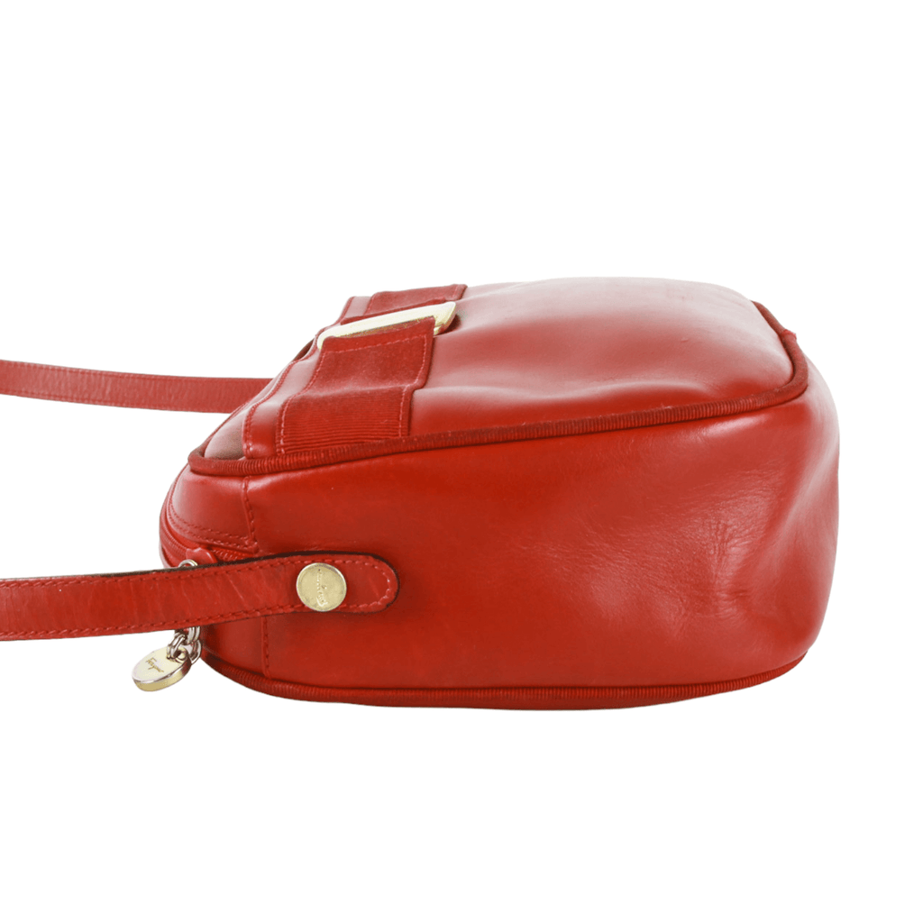 Authentic Salvatore Ferragamo Red leather crossbody bag