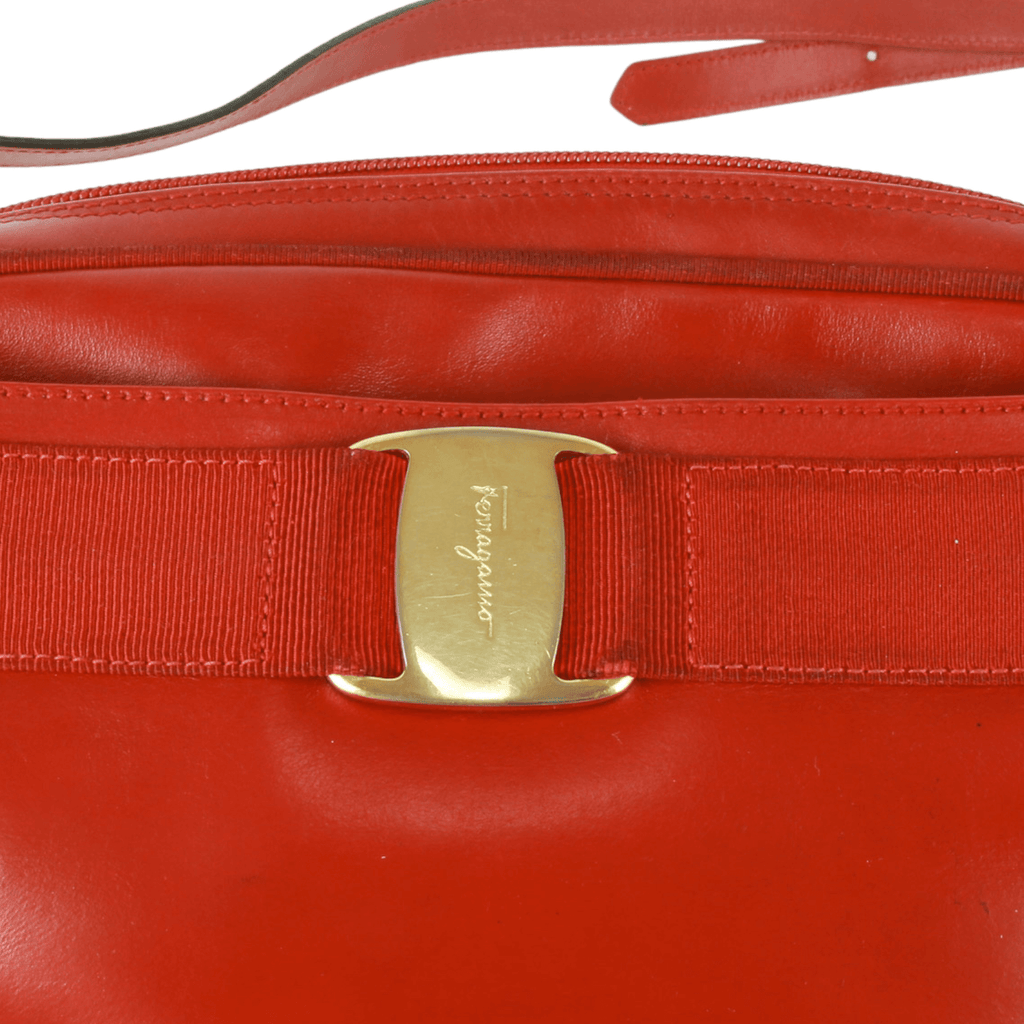 Authentic Salvatore Ferragamo Red leather crossbody bag