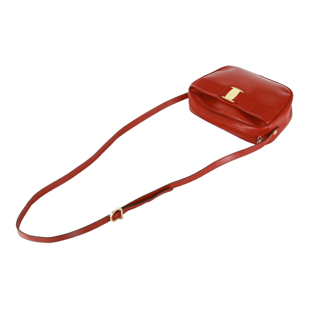 Authentic Salvatore Ferragamo Red leather crossbody bag