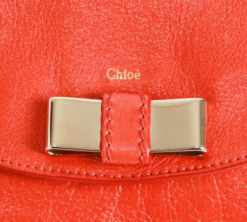 Authentic Chloe Orange Pochette Lily mini Shoulder bag