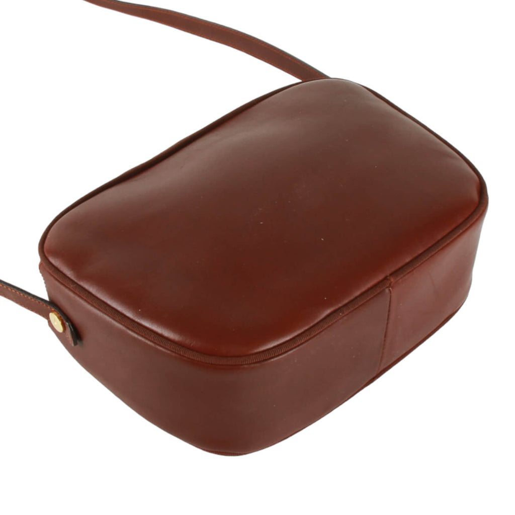 Authentic Salvatore Ferragamo Brown leather crossbody bag