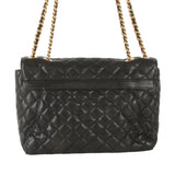Moschino quilted black calfskin Gold chain strap purse