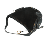 Authentic Salvatore Ferragamo black suede & leather shoulder bag