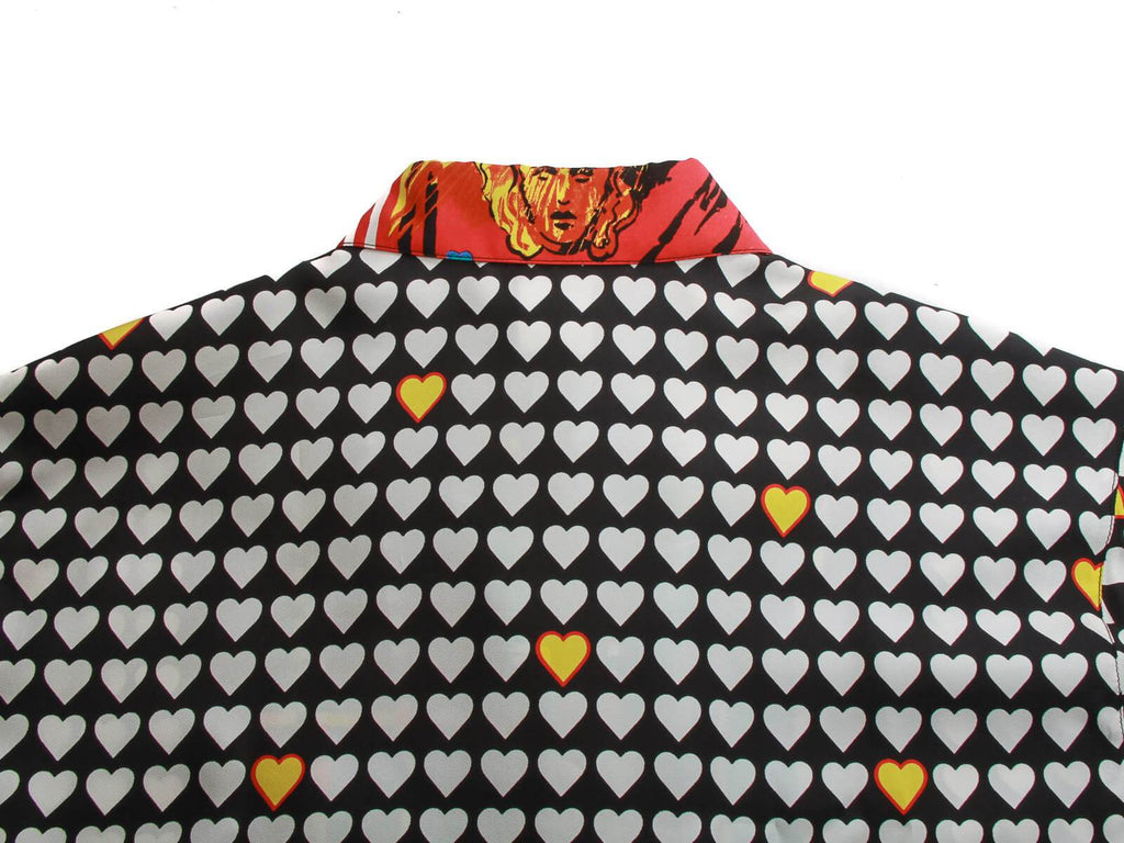 Authentic Gianni Versace heart Print Ladies Silk Shirt