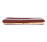 Authentic Must De Cartier Tri-fold french style wallet Bordeaux Leather