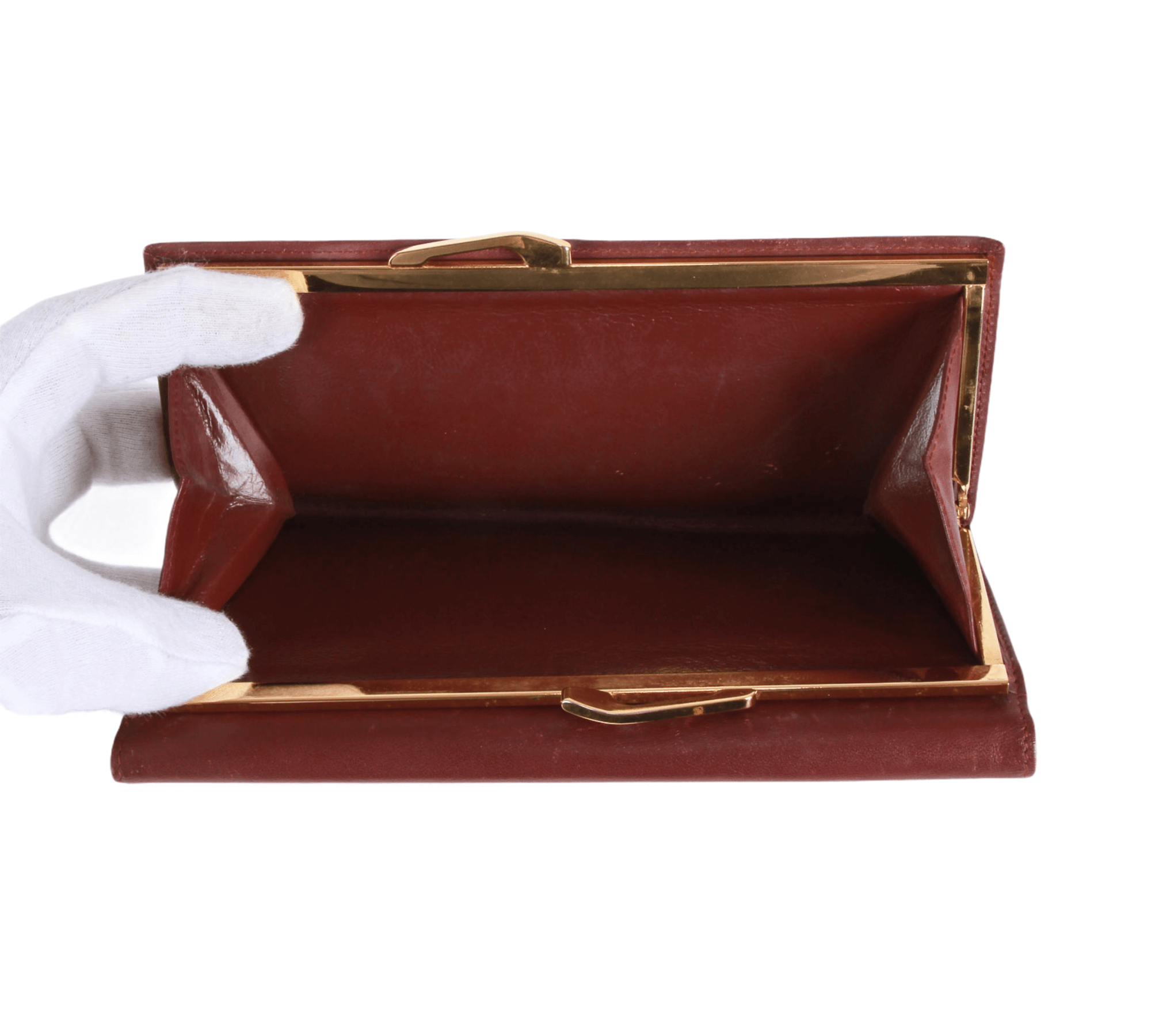 CARTIER Must de Line Round round coin purse Leather Bordeaux/Bordeaux