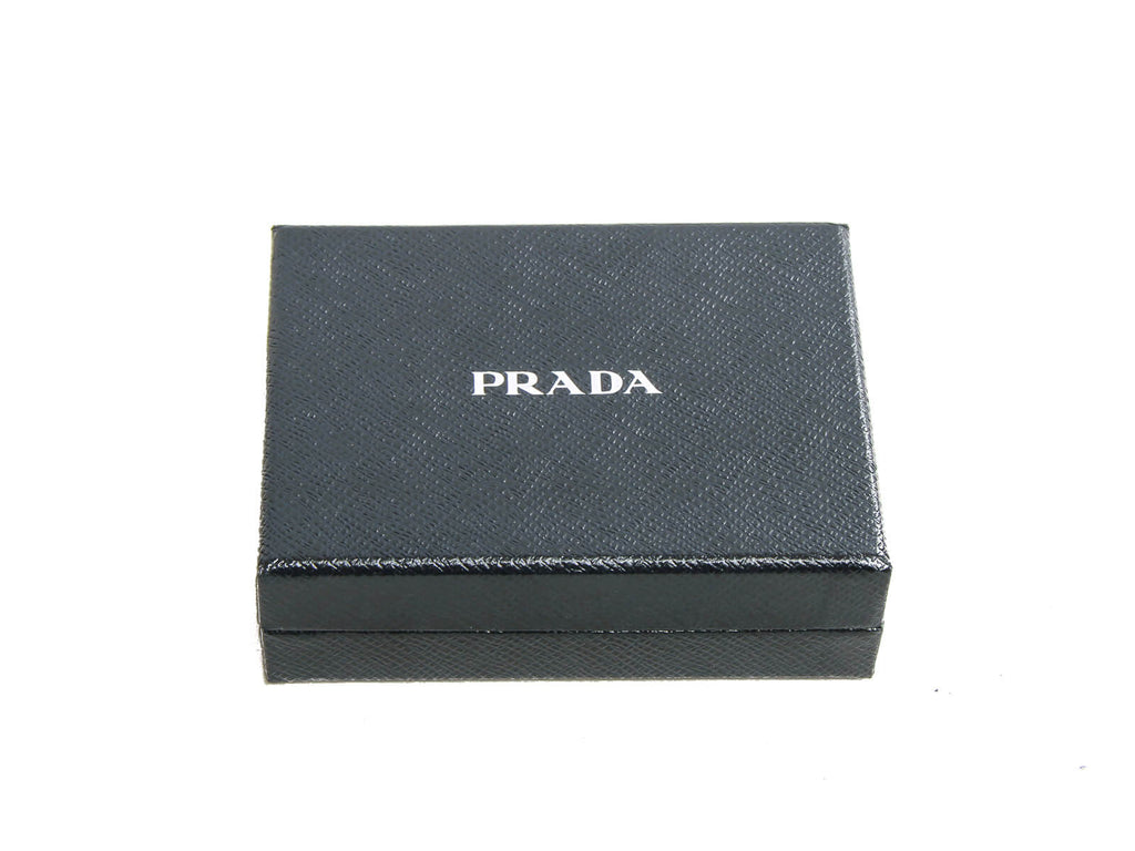 Authentic Prada Saffiano blue leather zip around coin wallet