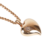 Authentic Courreges Vintage Gold Toned Long Chain Heart shape pendant