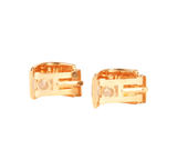 Authentic Hermès Gold tone & enamel horizontal pennant clip on earring
