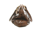 Authentic Salvatore Ferragamo Gancini buckle brown leather shoulder bag