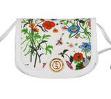 Authentic Gucci Floral Insects Flower White Leather cross body purse